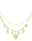 Bedelketting met verschillende hartjes goud-LAcollections