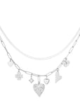 Bedelketting met verschillende hartjes zilver-LAcollections