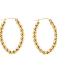 Gedraaide ovale oorbellen goud-LAcollections