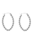 Gedraaide ovale oorbellen zilver-LAcollections
