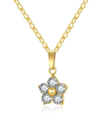 Ketting diamant bloem goud-LAcollections