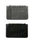Pasjeshouder croco grijs en zwart-LAcollections