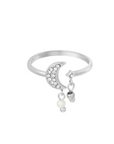 Ring uitgesneden met maan zilver-LAcollections