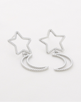 star moon oorbellen zilver