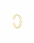 Basic ring met vierkantjes goud-LAcollections