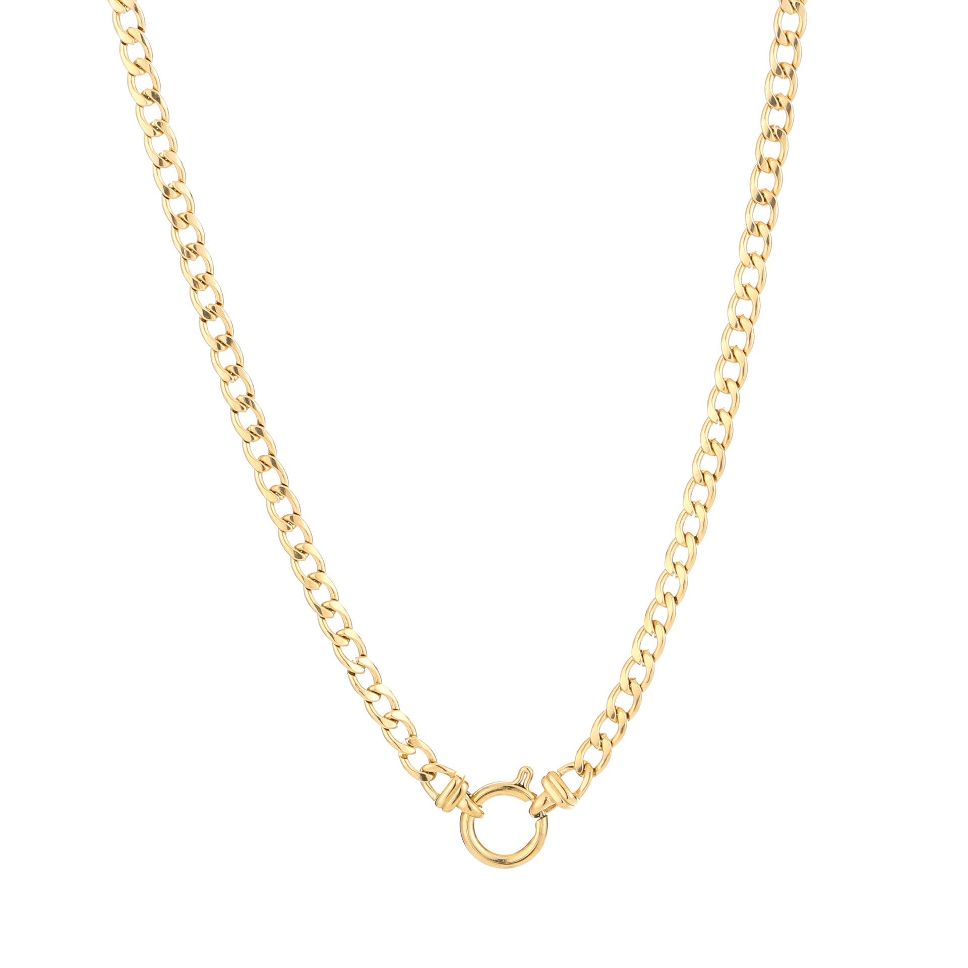 Basic schakelketting met grote sluiting goud-LAcollections