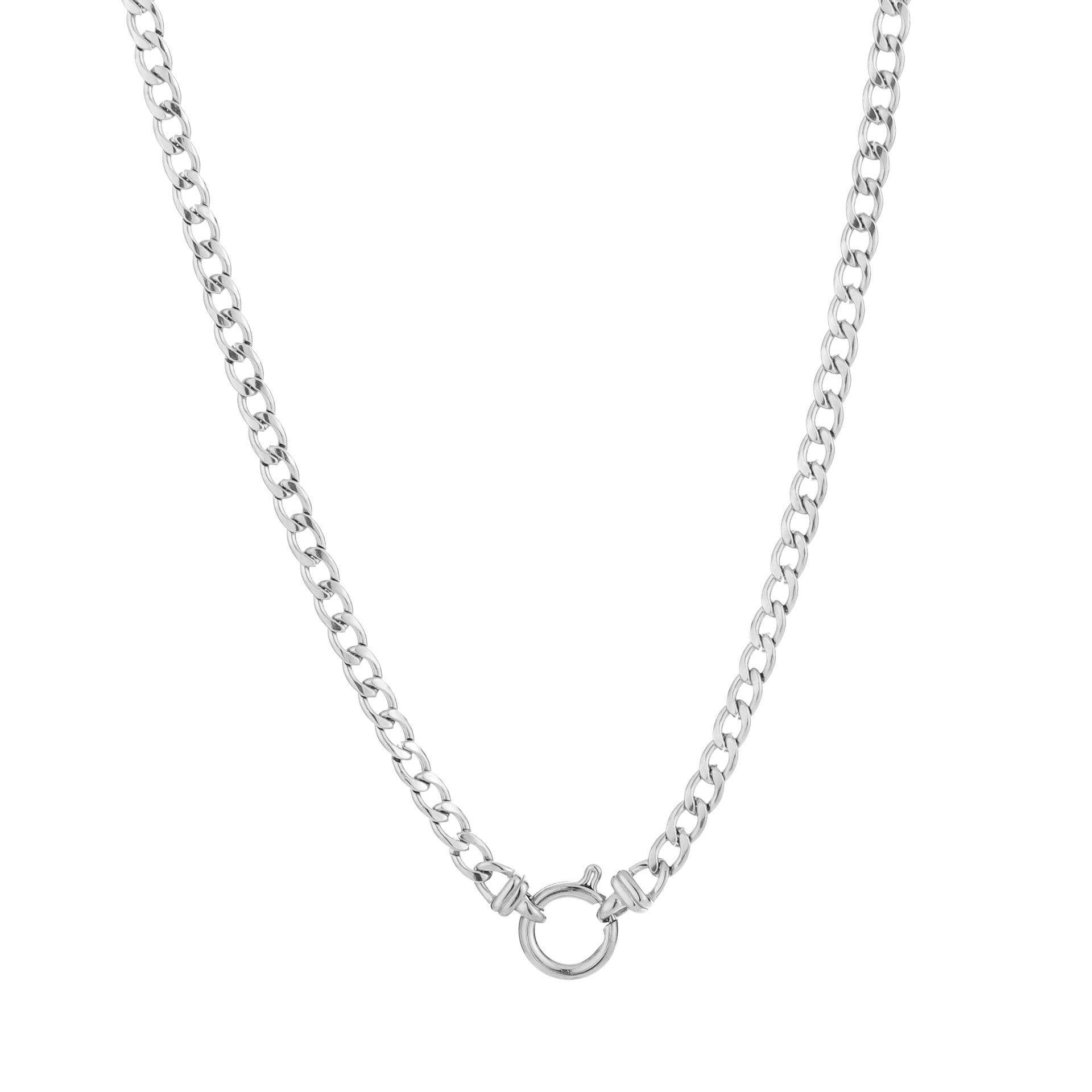 Basic schakelketting met grote sluiting zilver-LAcollections