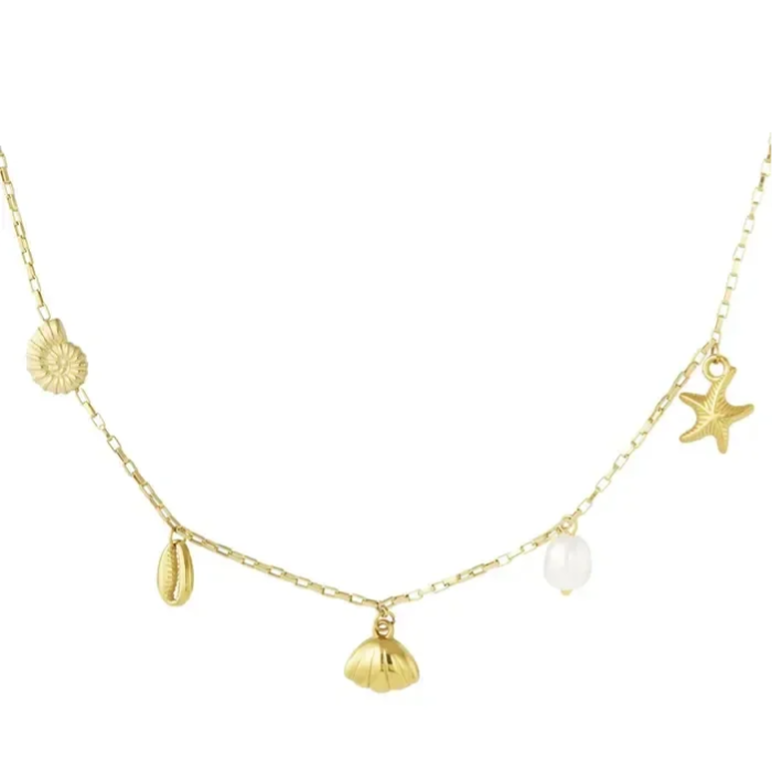 Bedelketting beach vibes goud-LAcollections