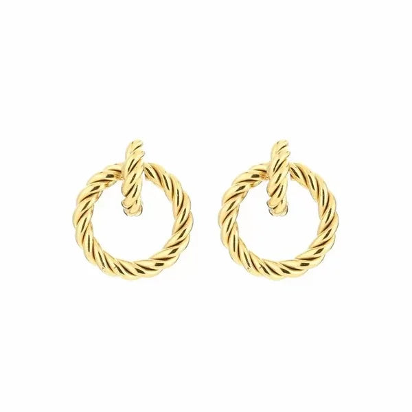 Dubbel gedraaide oorbellen goud-LAcollections