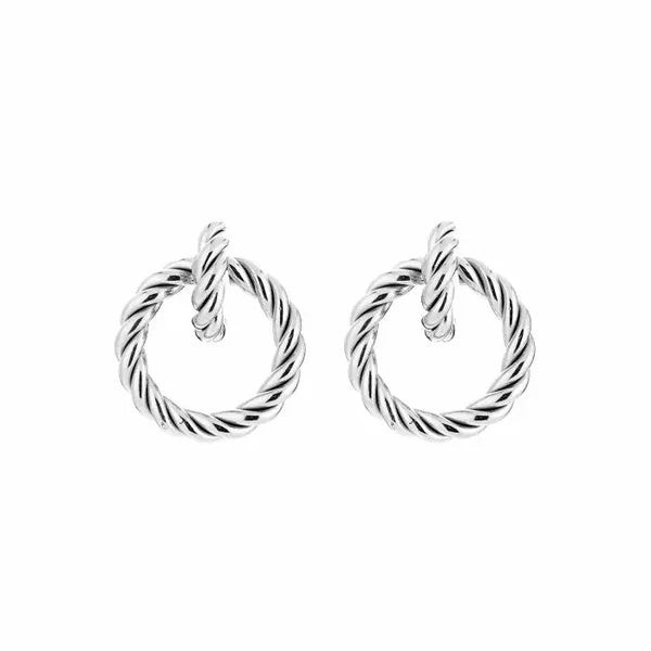 Dubbel gedraaide oorbellen zilver-LAcollections