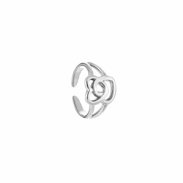 Dubbele hartjes ring zilver-LAcollections