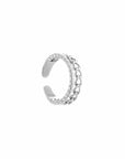 Dubbele ring met schakelpatroon en gedraaid zilver-LAcollections