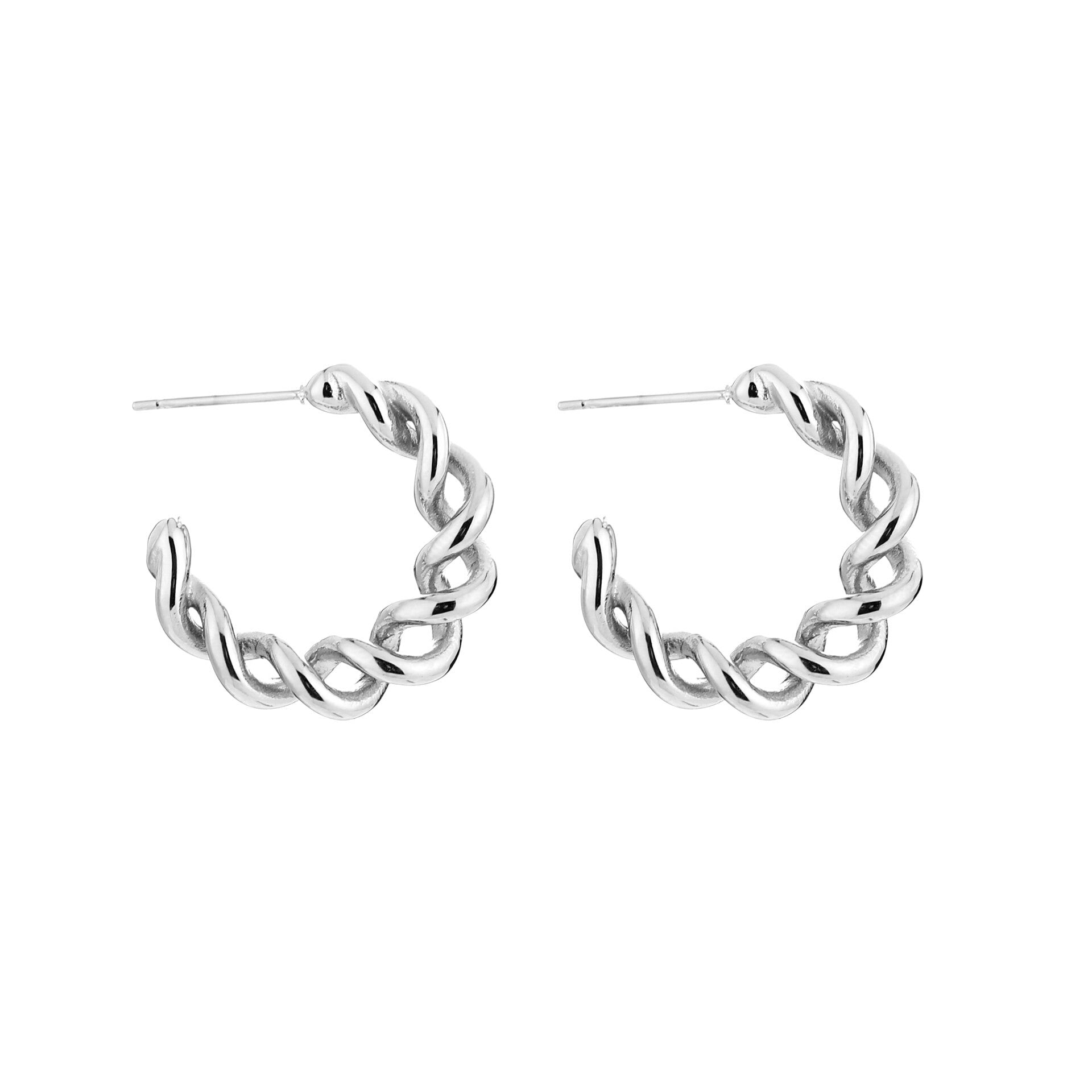 Gedraaide oorbellen zilver-LAcollections