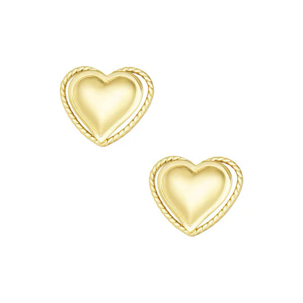 Grote dubbelen hart oorbellen goud-LAcollections