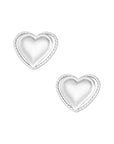 Grote dubbelen hart oorbellen zilver-LAcollections