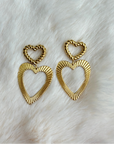 Grote hartjes oorbellen goud-LAcollections