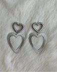 Grote hartjes oorbellen zilver-LAcollections