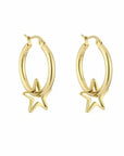 Grote oorringen met open ster goud-LAcollections