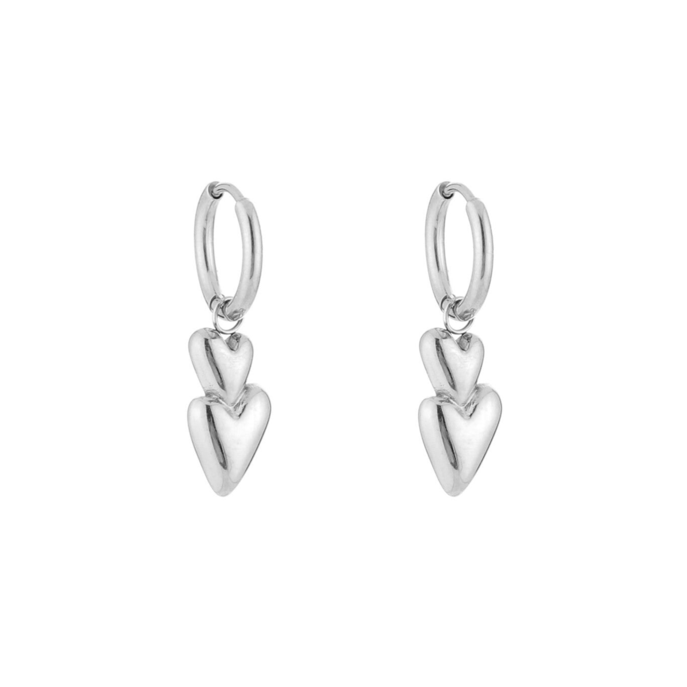 Hartje oorbellen zilver-LAcollections