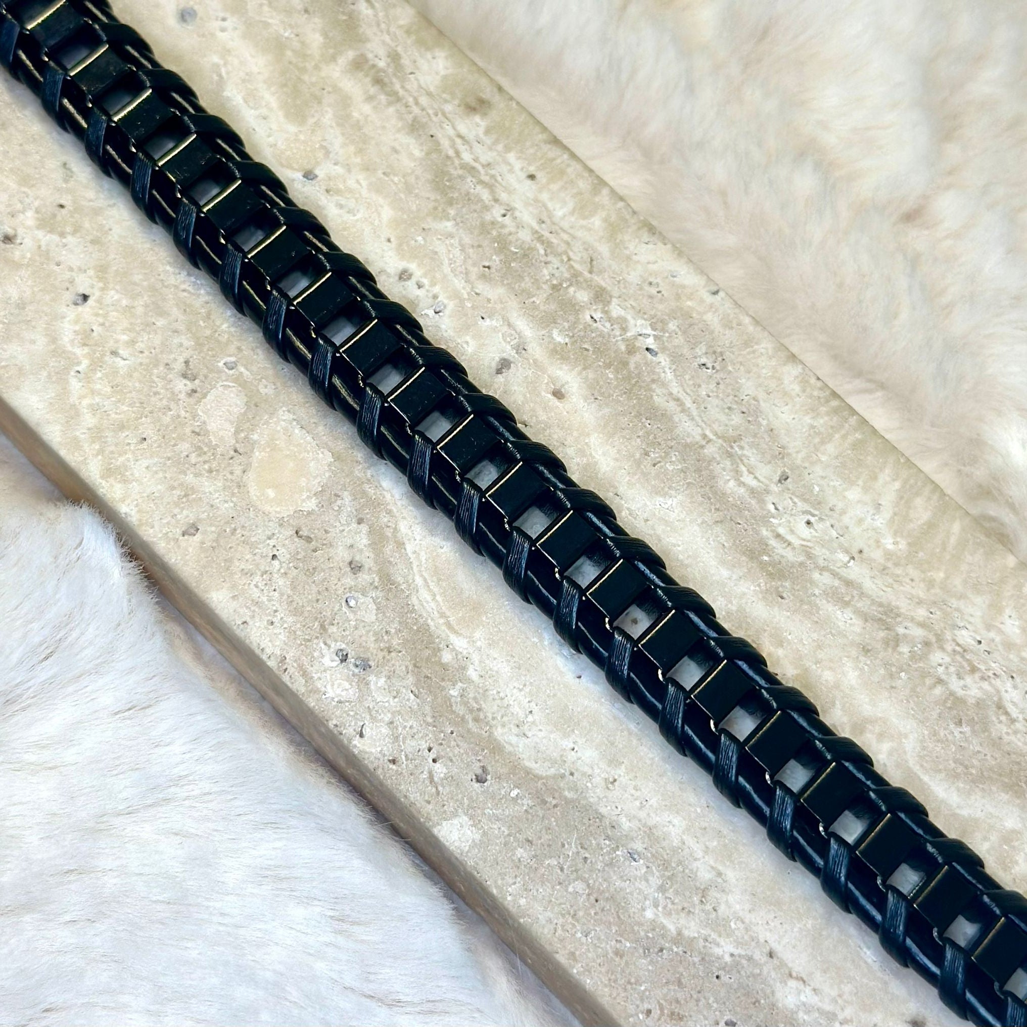 Heren-armband-schakel-zwart-lacollections