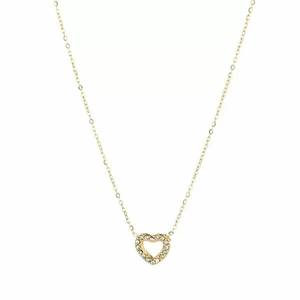 Ketting hart strass goud-LAcollections