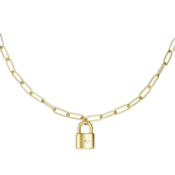 Ketting klein slotje goud-LAcollections