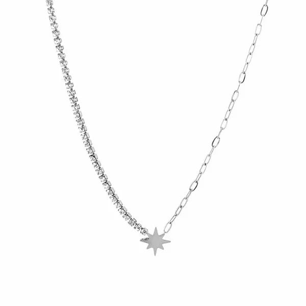 Ketting met morningstar zilver-LAcollections