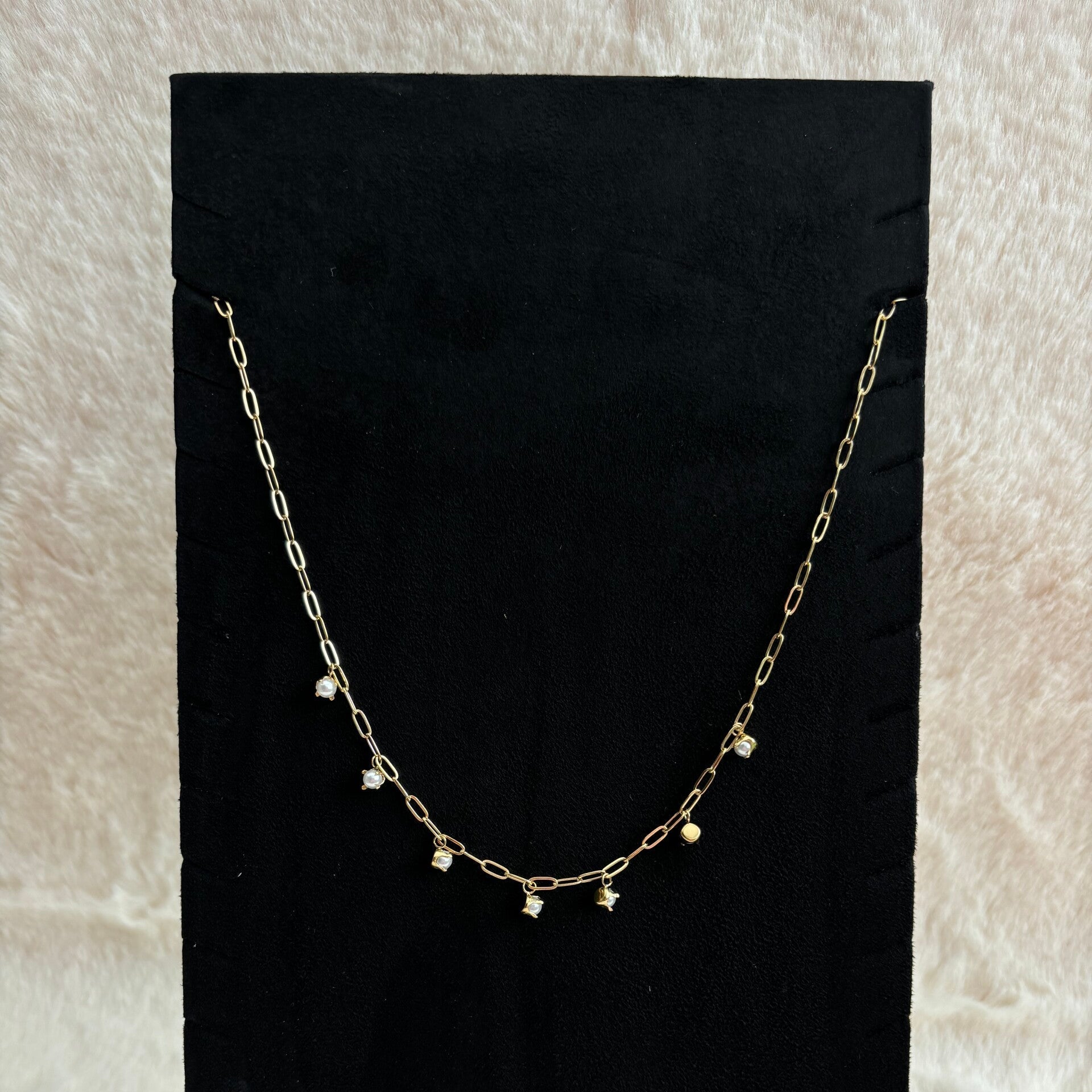 Ketting pareltjes goud-LAcollections