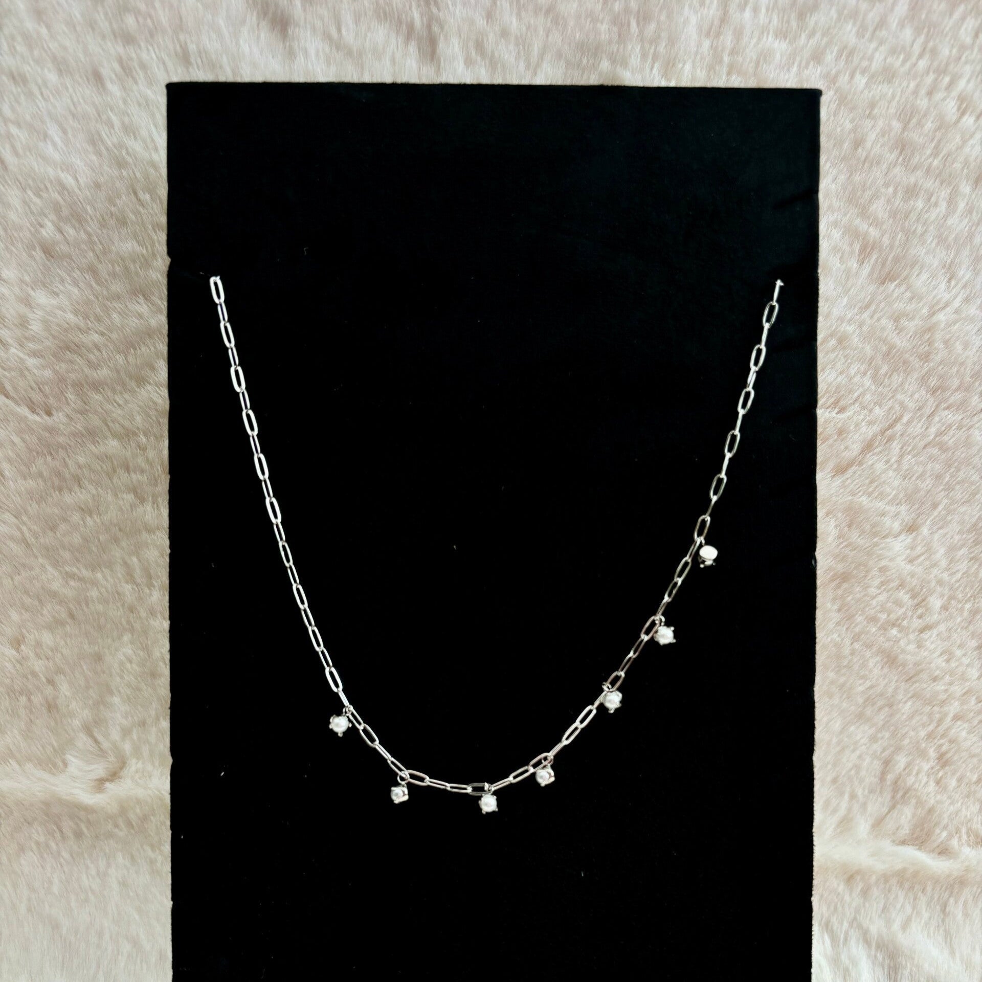 Ketting pareltjes zilver-LAcollections