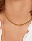 Ketting stippen goud op model-LAcollections