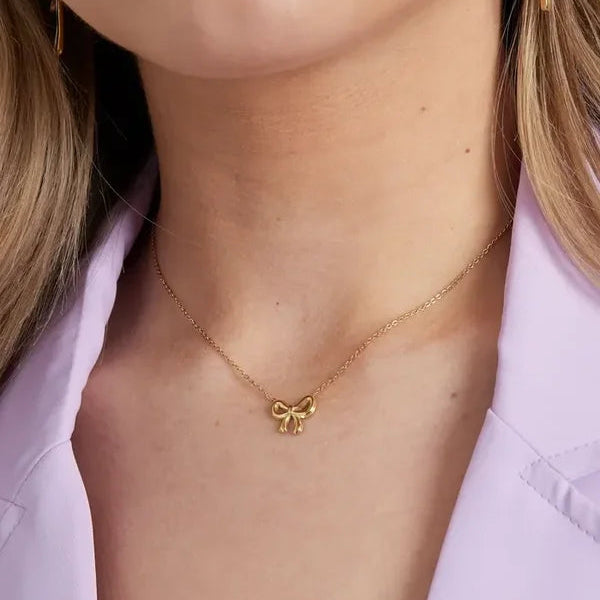 Ketting strik goud op model-LAcollections