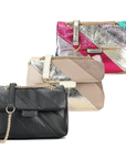 Kunstlederen Rainbow Bag zwart beige en rainbow-LAcollections