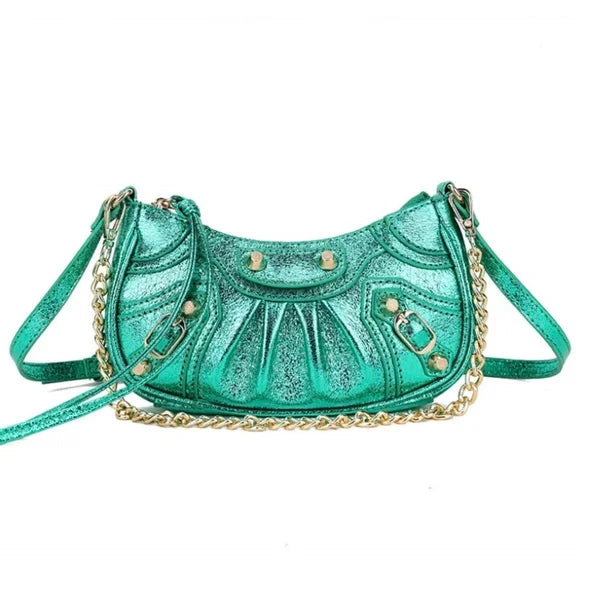 Kunstlederen tas metallic groen-LAcollections