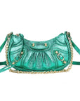 Kunstlederen tas metallic groen-LAcollections