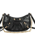 Kunstlederen tas metallic zwart-LAcollections