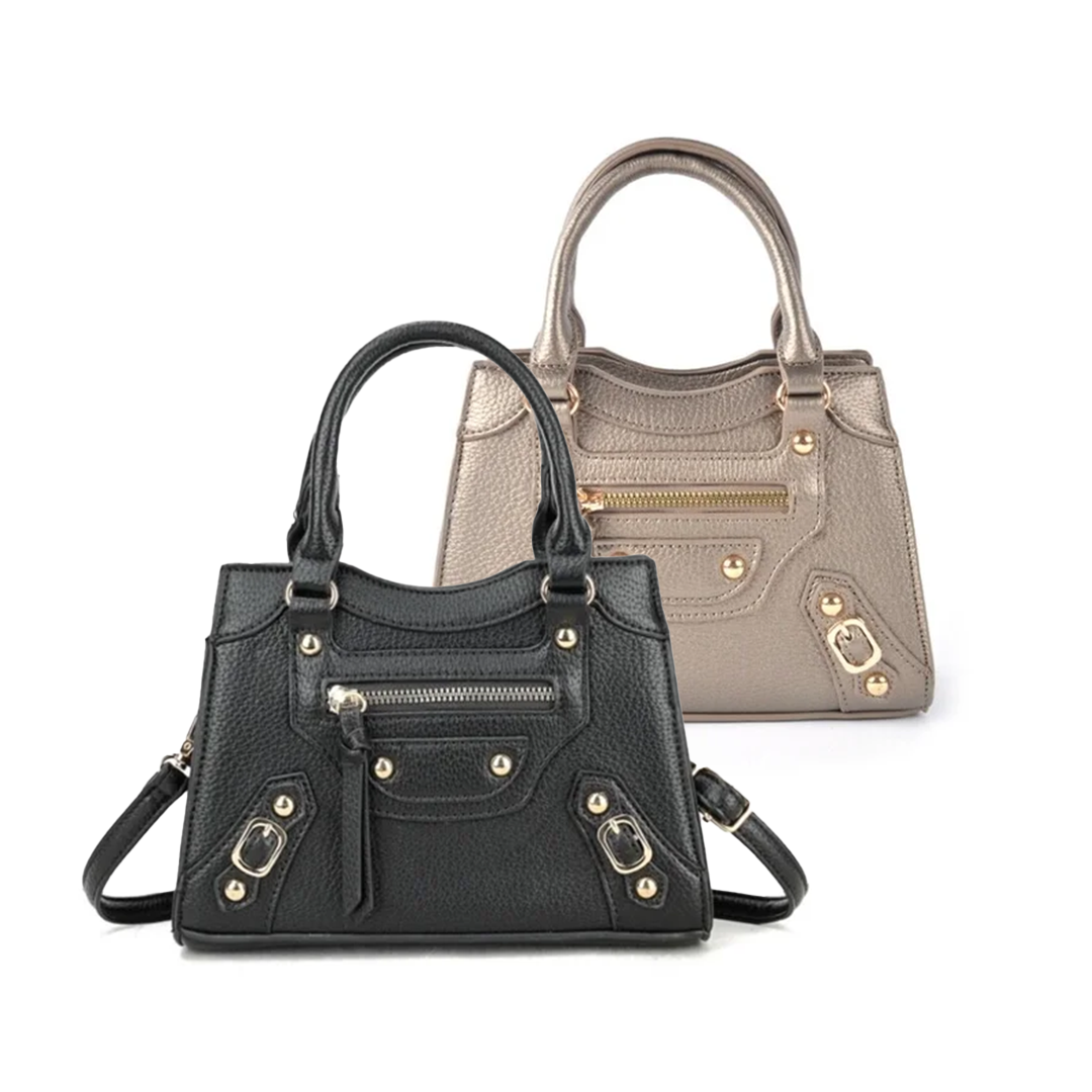 Kunstlederen tas zwart en beige-LAcollections