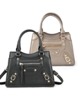 Kunstlederen tas zwart en beige-LAcollections