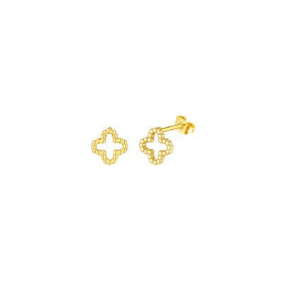 Oorbellen met klavertje goud-LAcollections