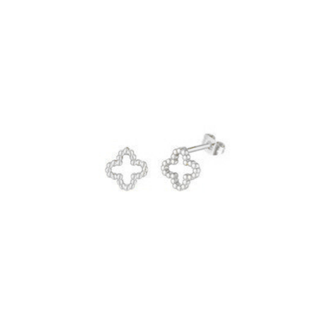 Oorbellen met klavertje zilver-LAcollections