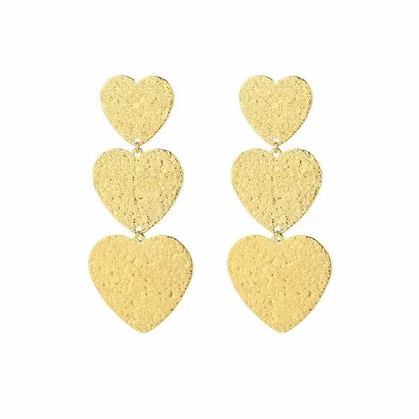 Oorhanger xl hartjes goud-LAcollections