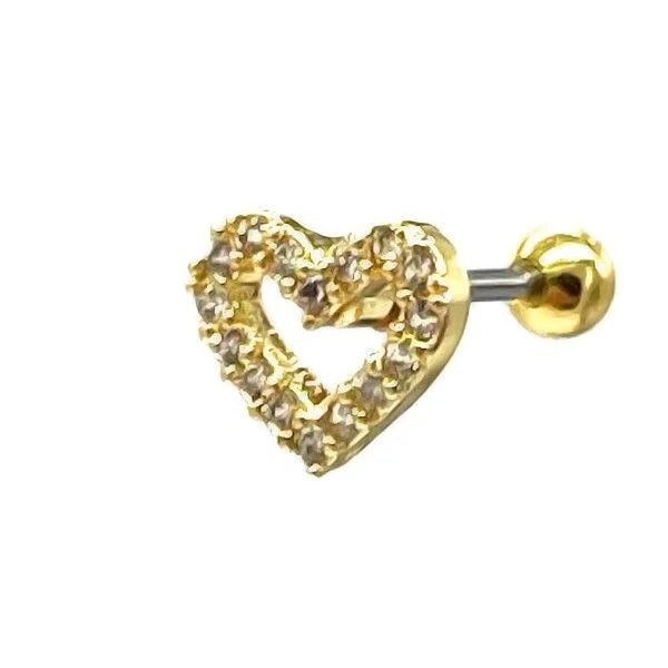 Oorpiercing open hart goud-LAcollections