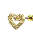 Oorpiercing open hart goud-LAcollections