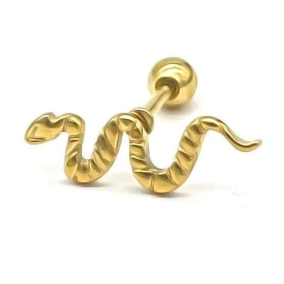Oorpiercing slang goud-LAcollections