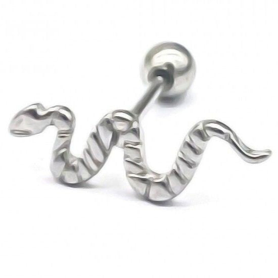 Oorpiercing slang zilver-LAcollections
