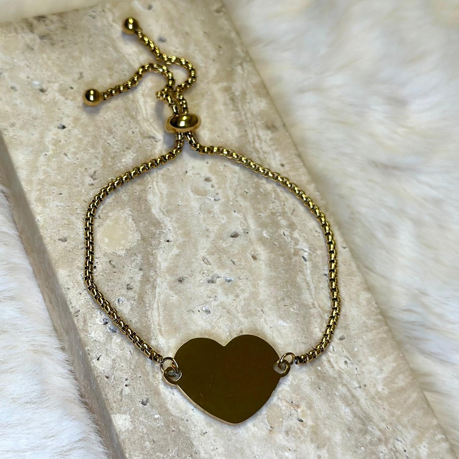 Persoonlijke-armband-groot-hart-goud-lacollections