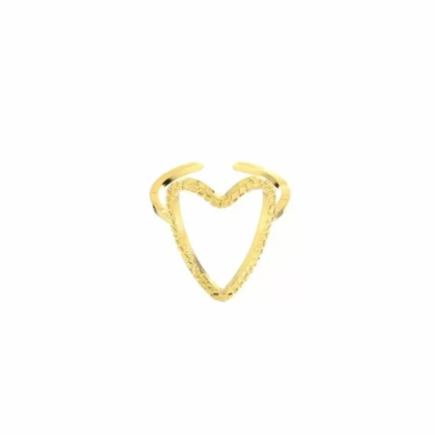 Ring groot open hart goud-LAcollections