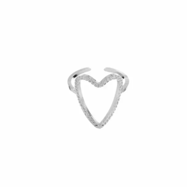 Ring groot open hart zilver-LAcollections