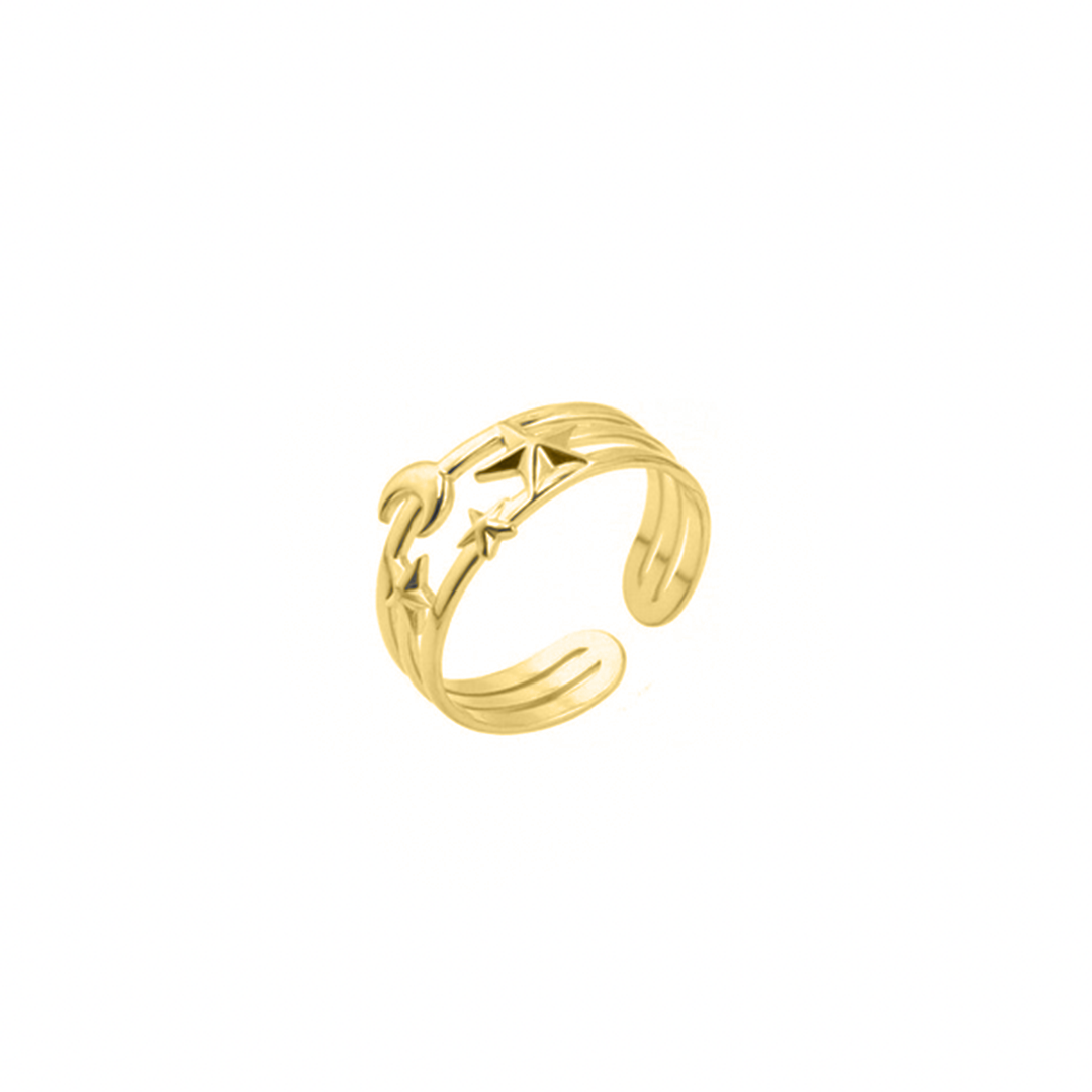 Ring maan en sterretjes goud-LAcollections