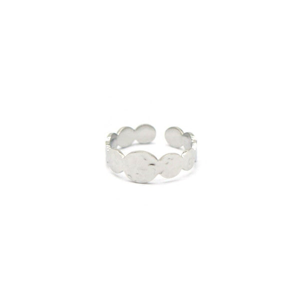 Ring platte bolletjes zilver-LAcollections
