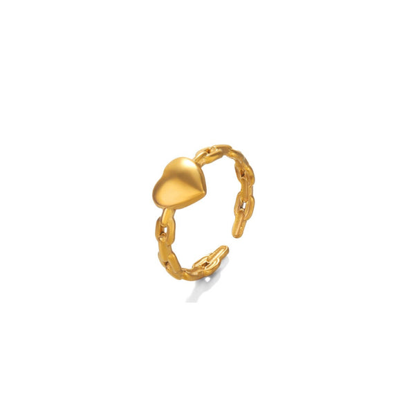 Ring schakel met hartje goud-LAcollections